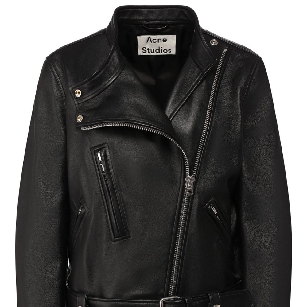 ACNE STUDIOS Lewis Asymmetric Leather Jacket In Black
